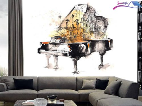 پوستر دیواری طرح پیانو